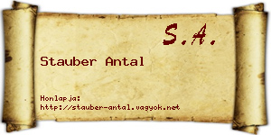 Stauber Antal névjegykártya